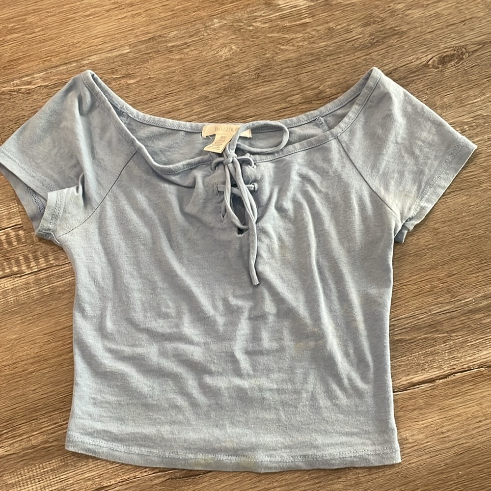Light blue crop top